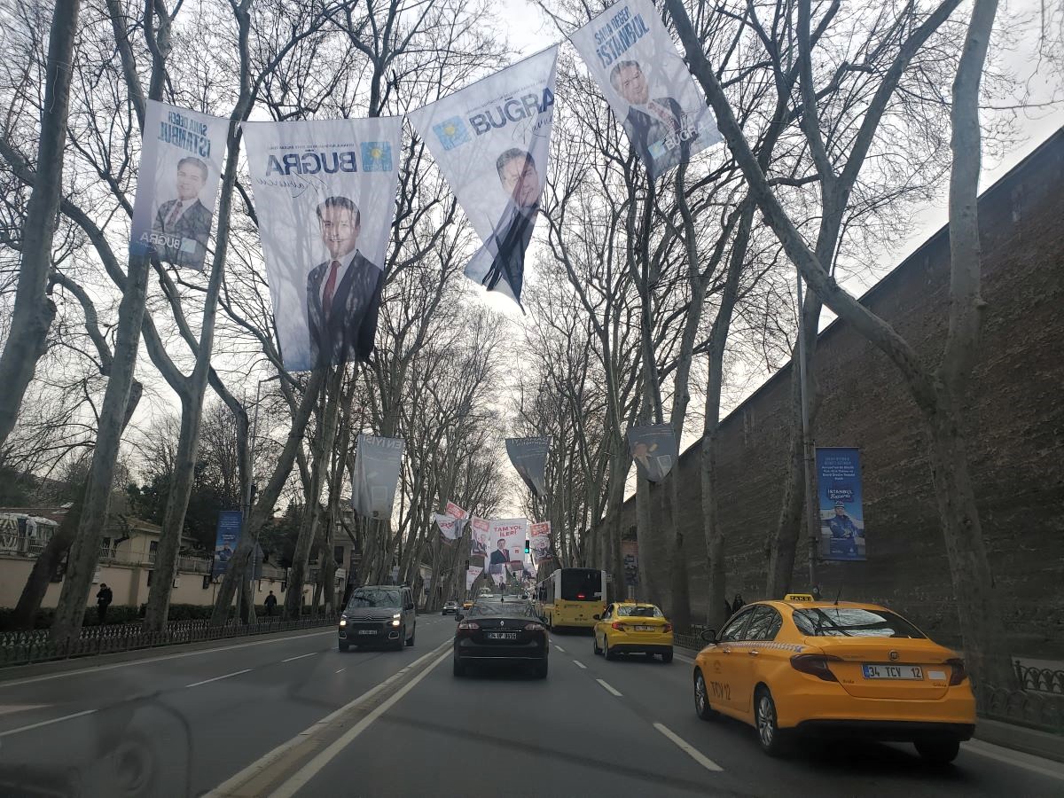 Election banners in Istanbul